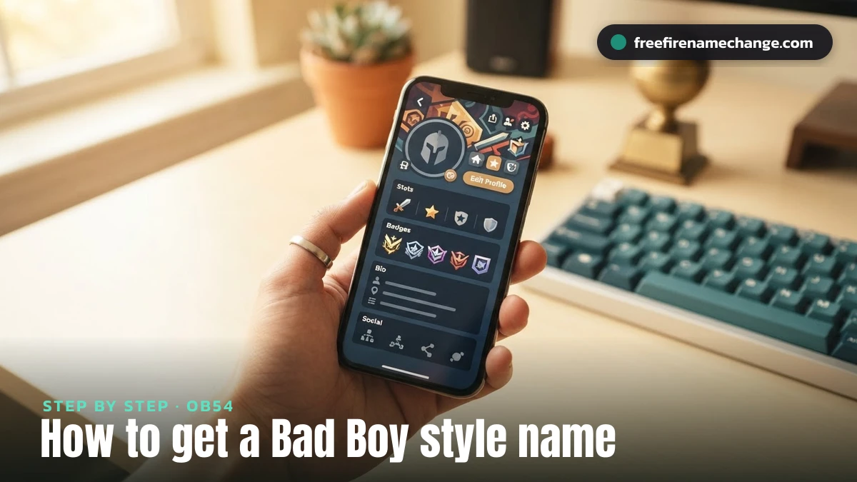 How to get a Bad Boy style name in the Free Fire profile edit screen