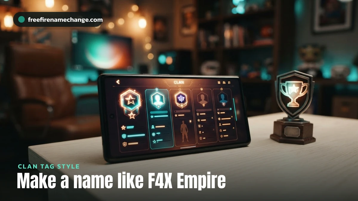 How to make a Free Fire clan name like F4X Empire