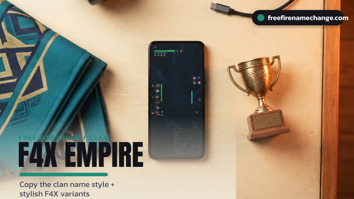 F4X Empire Free Fire guild clan name style to copy