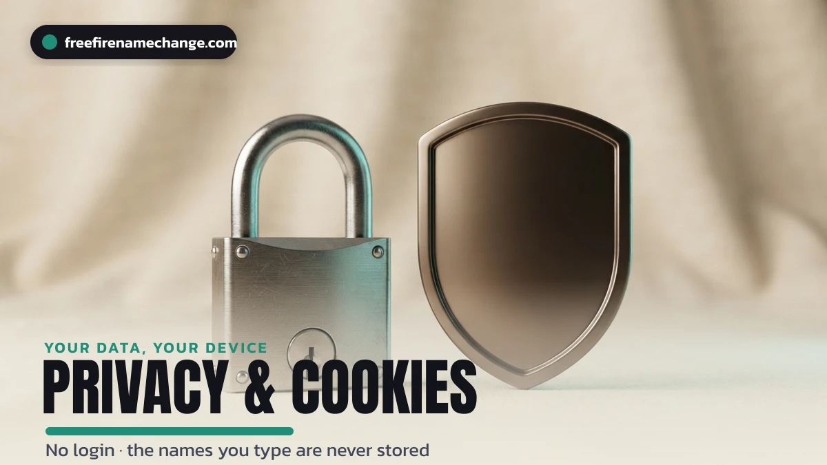 FreeFireNameChange privacy and cookie policy, your data stays on your device