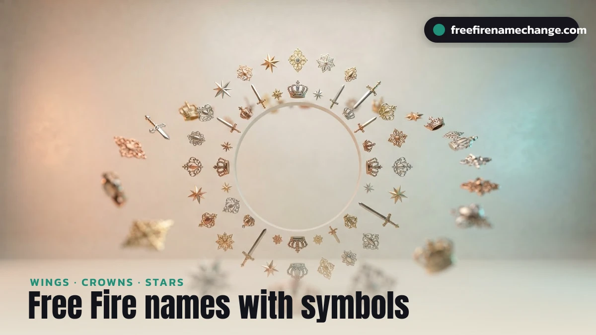 Free Fire names with symbols wings crowns stars to copy