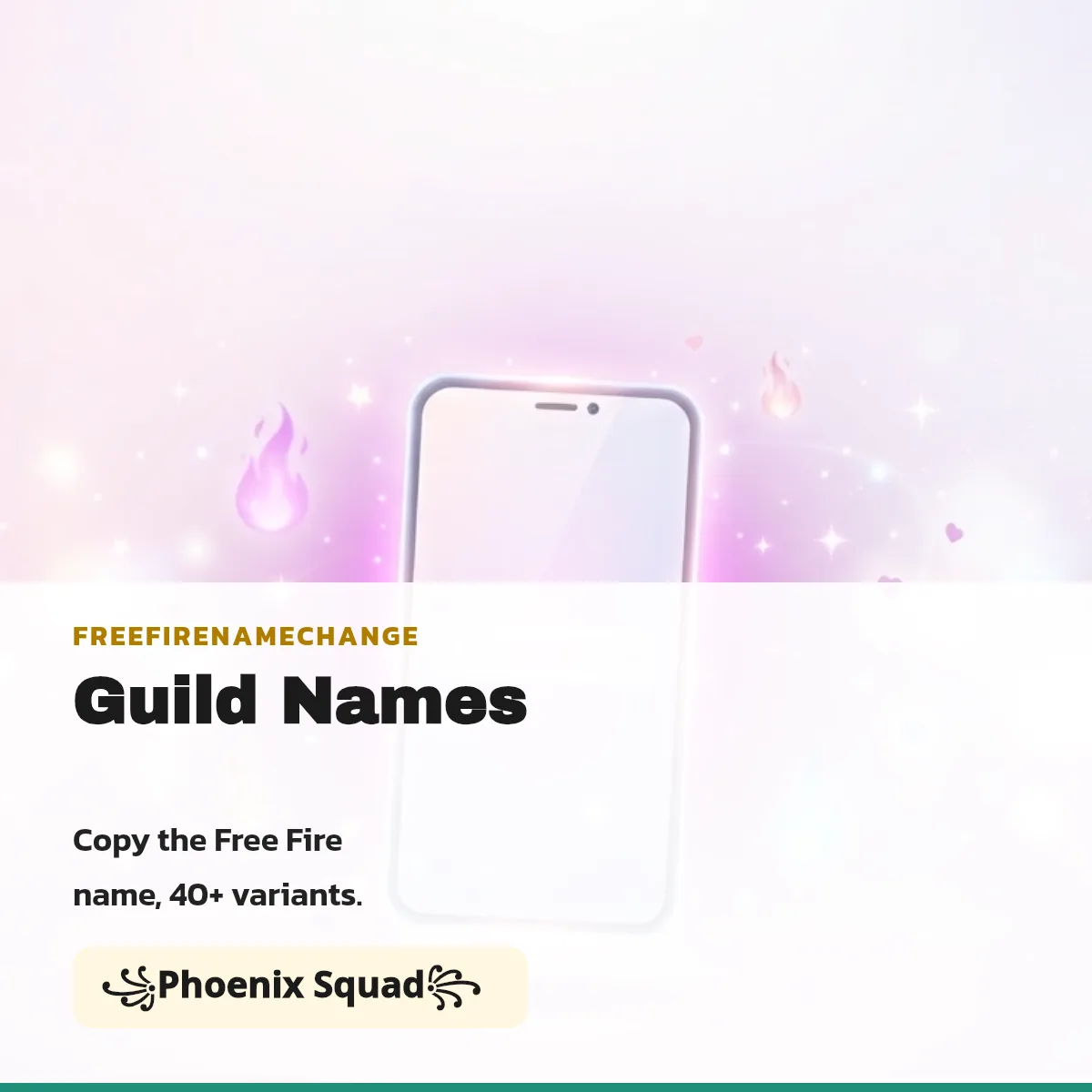 Free Fire guild names with symbols and character counts