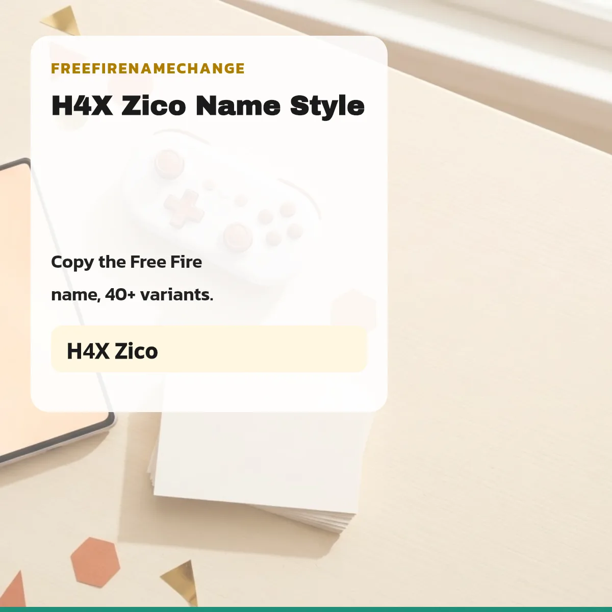 H4X Zico name style variants to copy for Free Fire