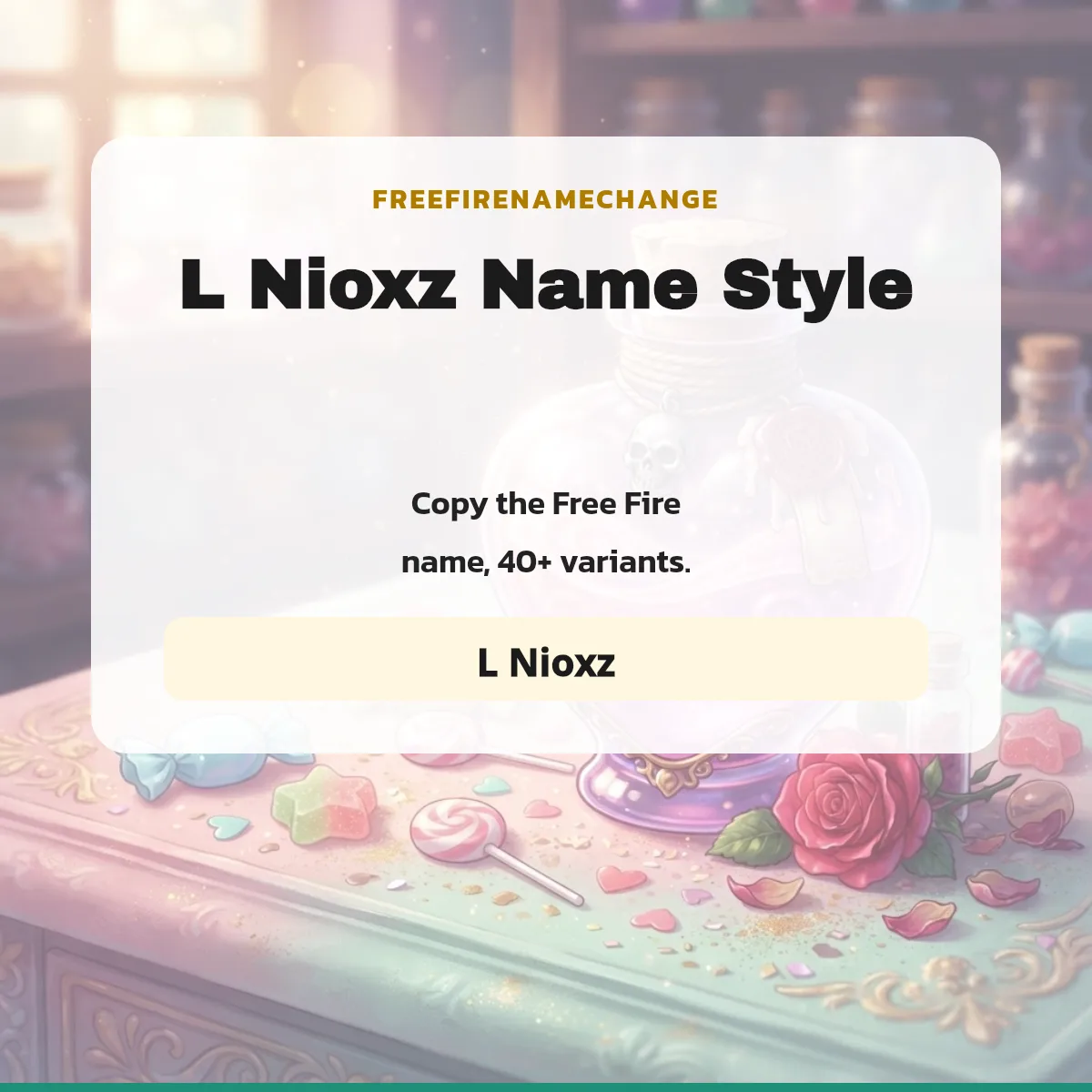 L Nioxz name style variants to copy for Free Fire