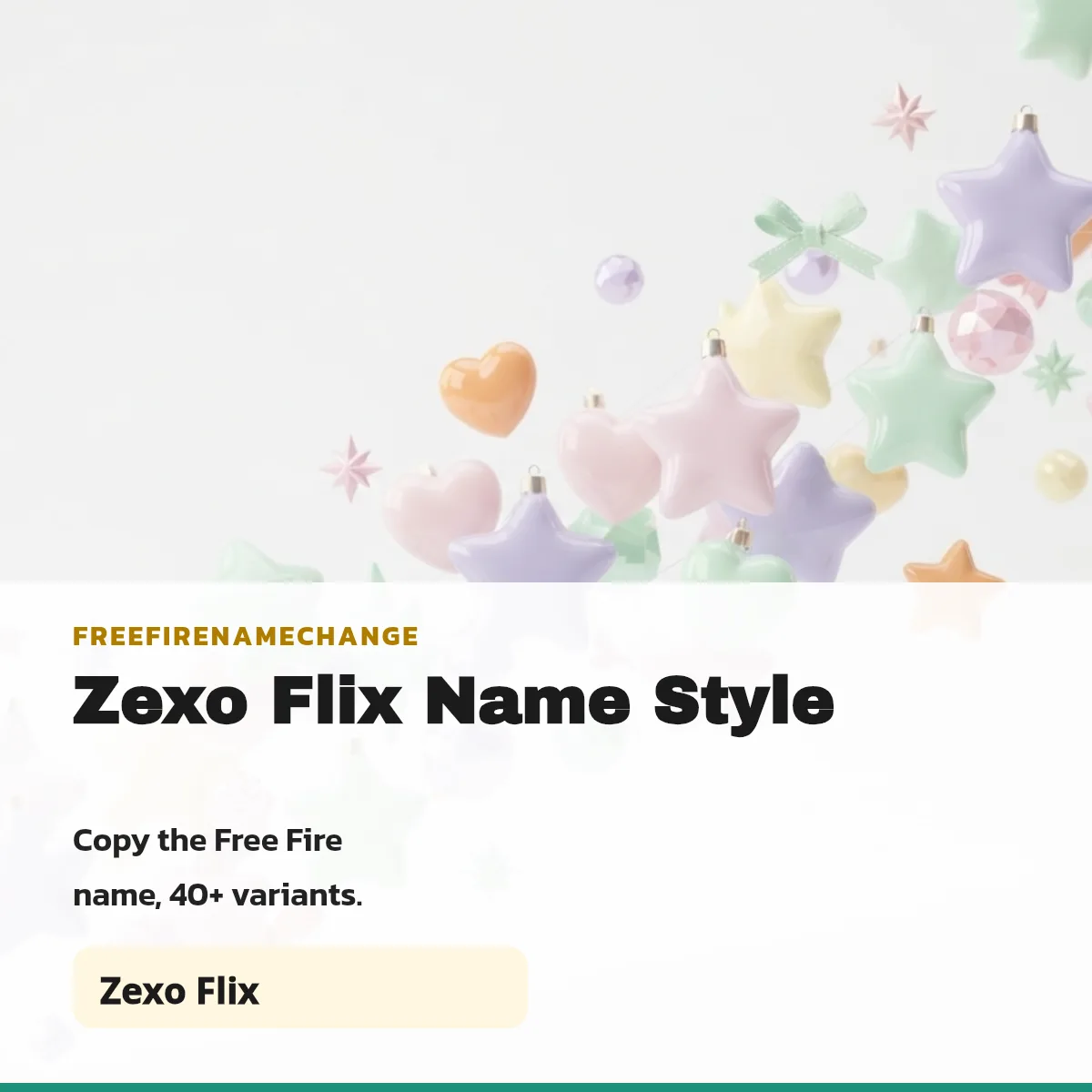 Zexo Flix name style variants to copy for Free Fire
